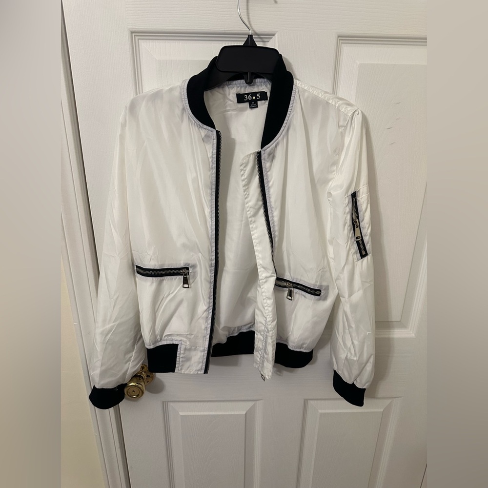 Women's White Bomber Jacket